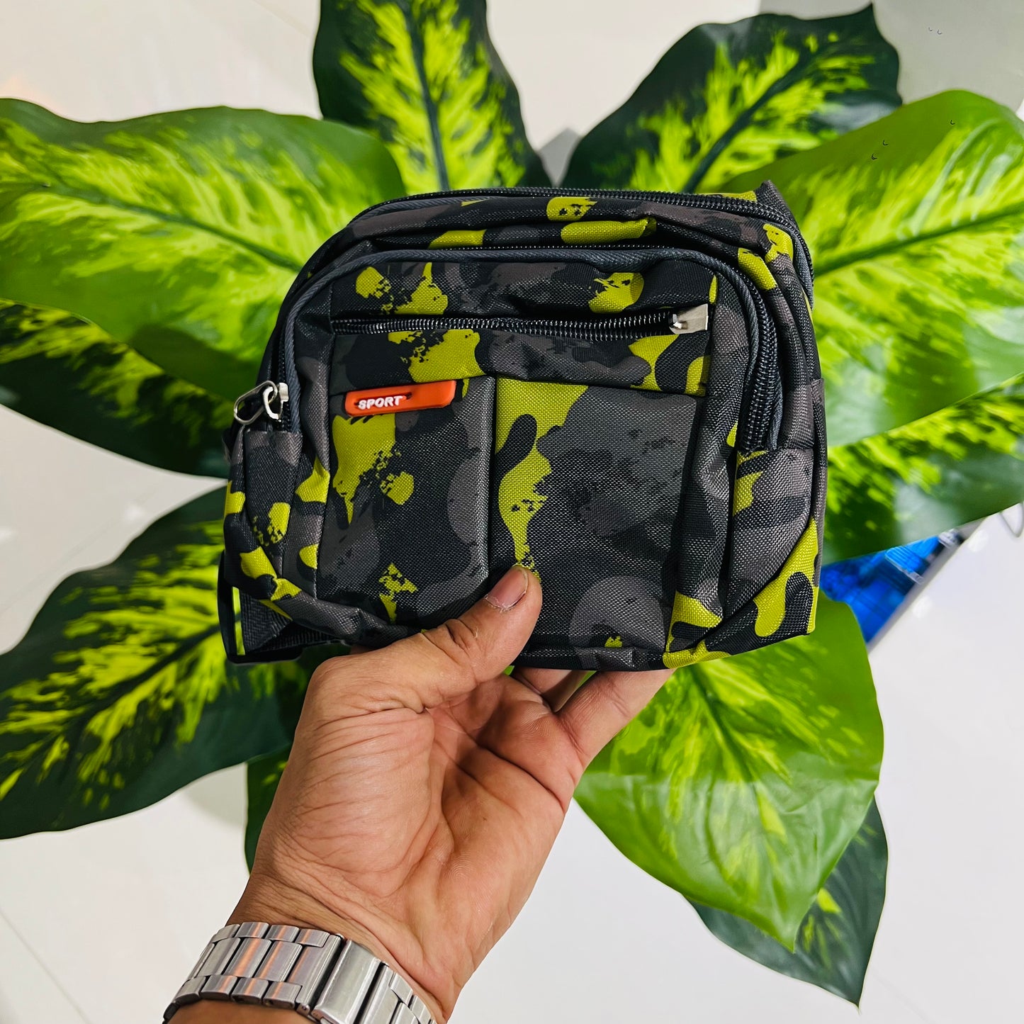 Side bag army green camouflage