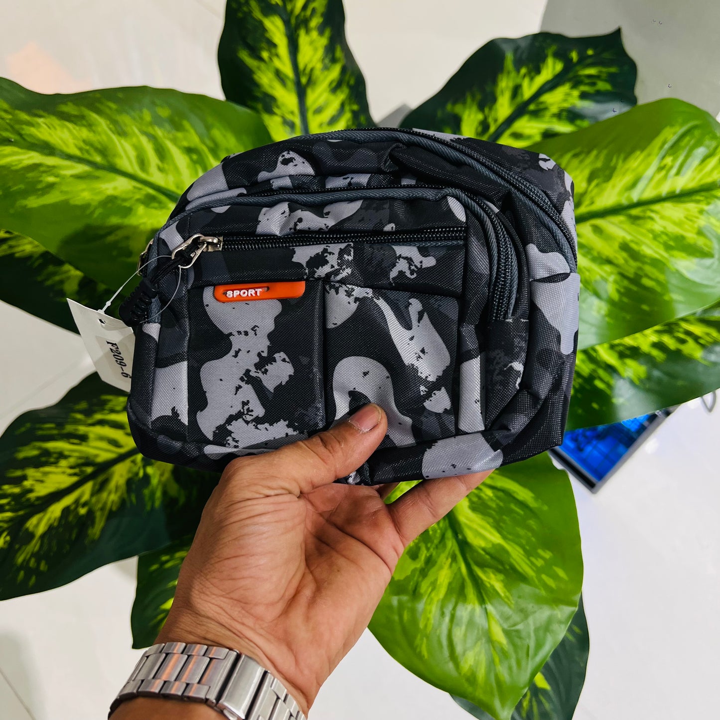 Side bag army grey camouflage