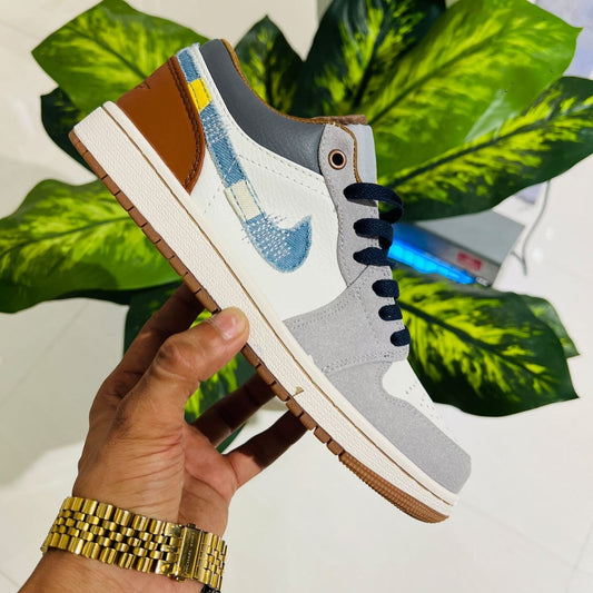 Shoes nike air jordan 1 low grey british white brown