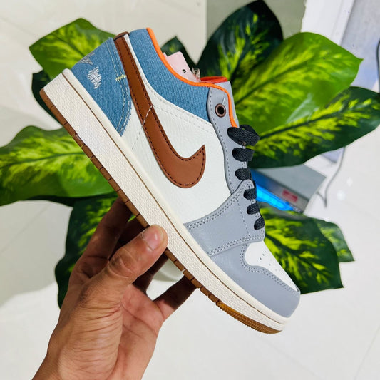 Shoes nike air jordan 1 low grey brown blue