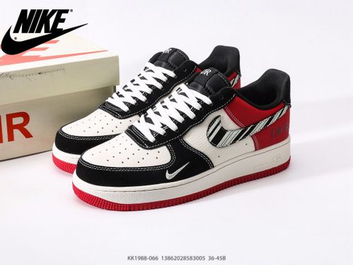 Shoes nike airforce 1 x christian dior red black cream off white