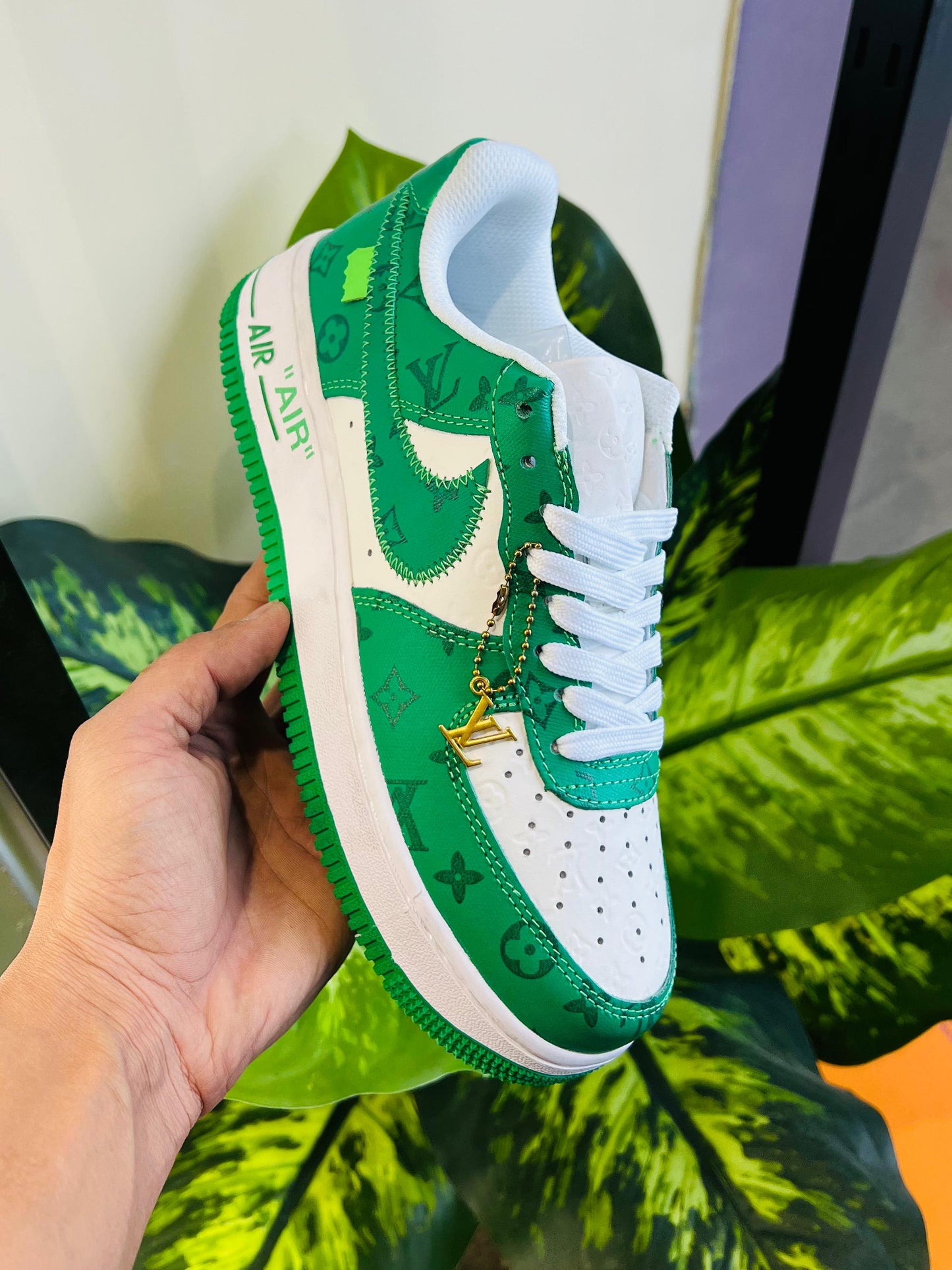 Shoes Nike airforce 1 green x lv x mc stan