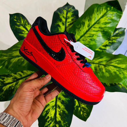 Shoes nike airforce 1 red black snake 🐍 skin