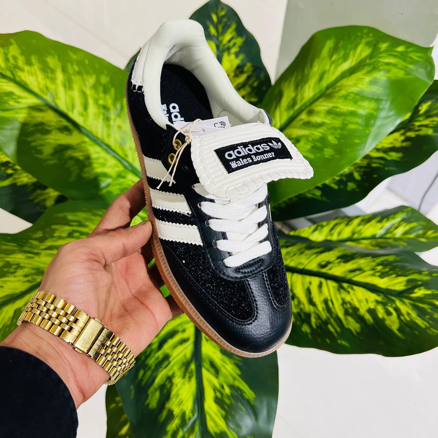 Shoes adidas leather black Wales Bonner x adidas Samba OG 'Croc - Collegiate black