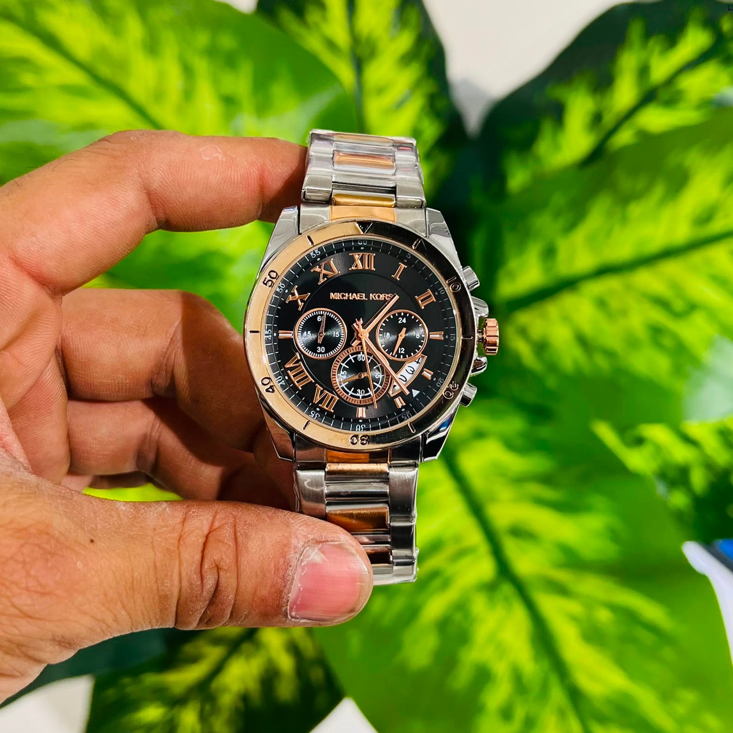Watch mk silver rose gold black
