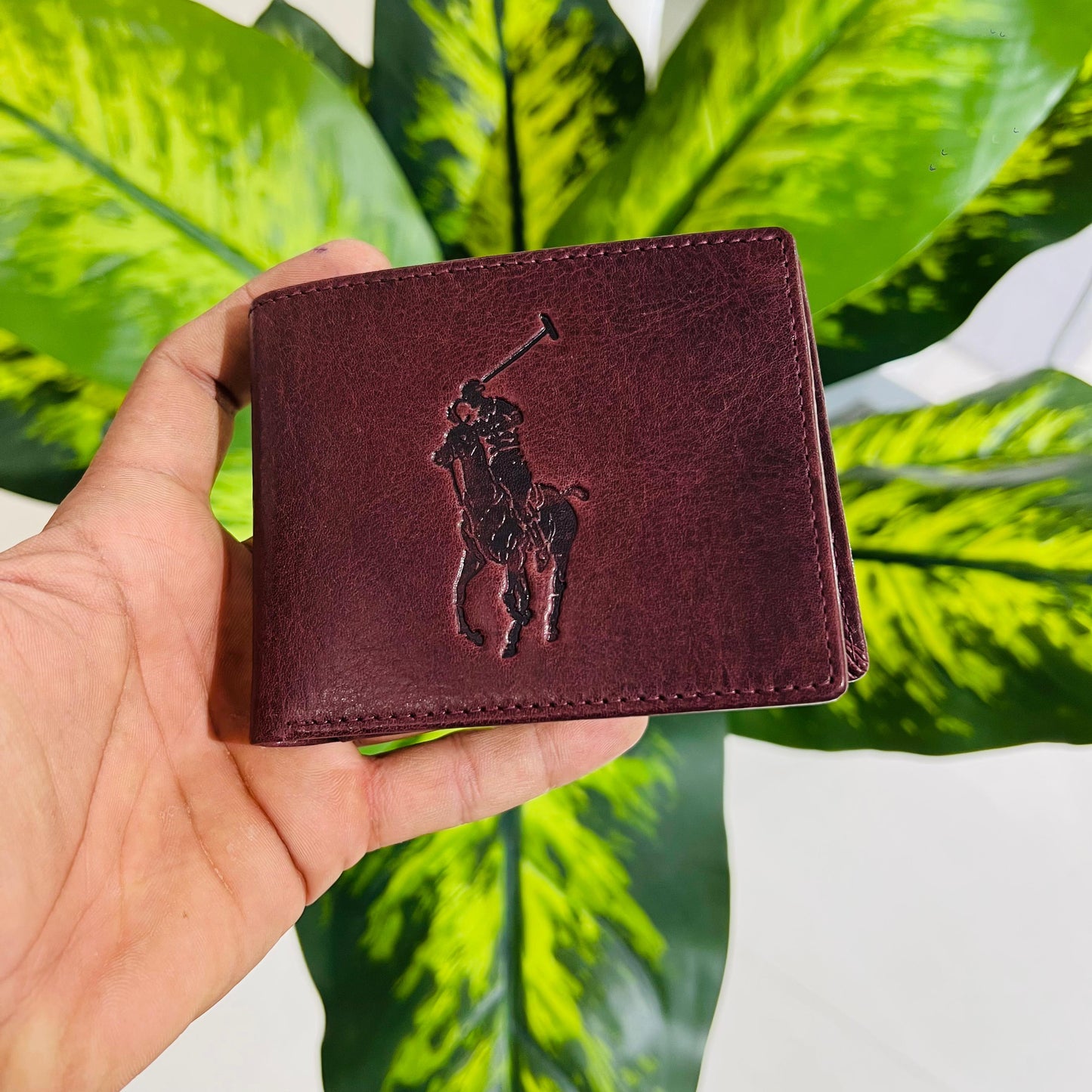 Wallet polo wine red with key ring
