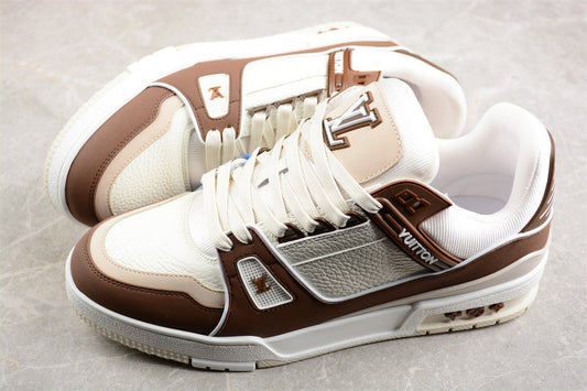 Shoes lv louis vuitton white brown