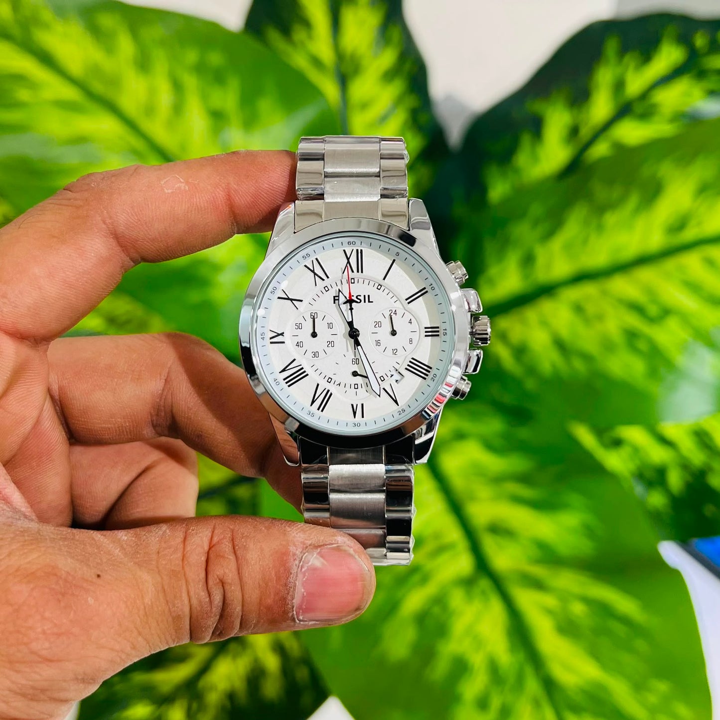 Watch fossil silver white
