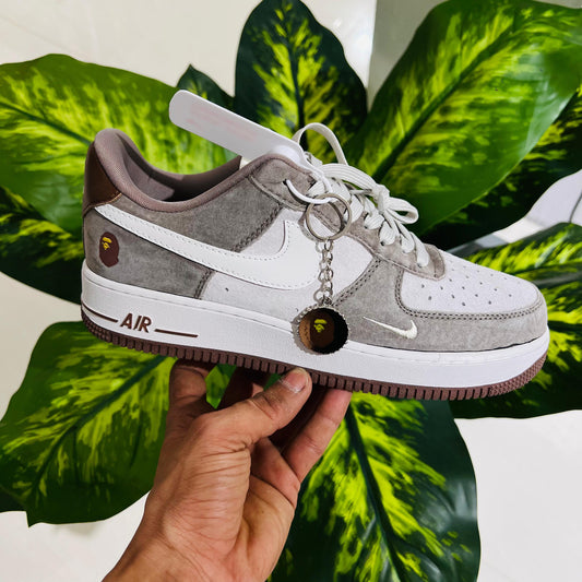 Shoes nike airforce 1 light grey brown mix matching