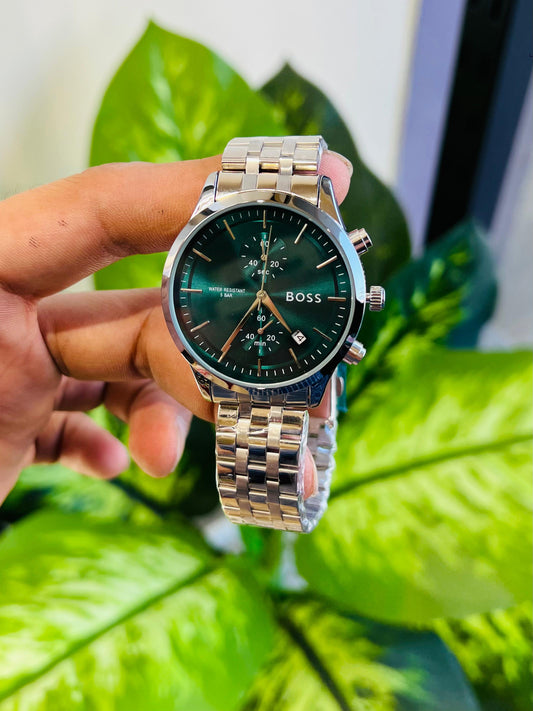 Watch boss silver royal green