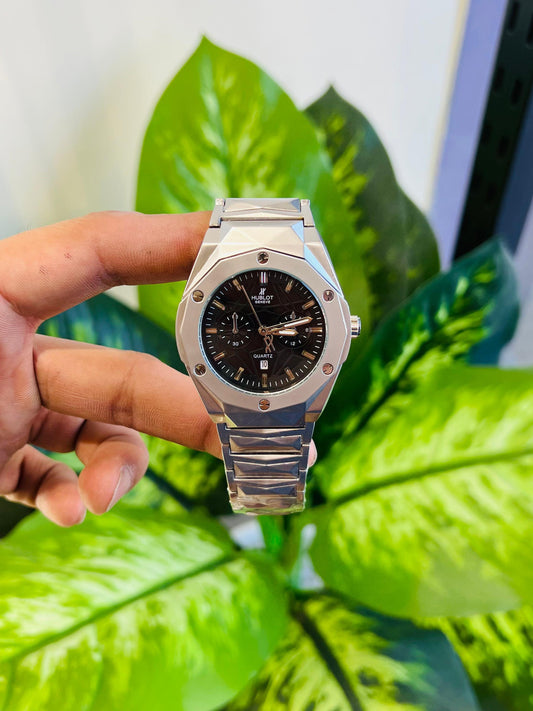 Watch hublot silver black