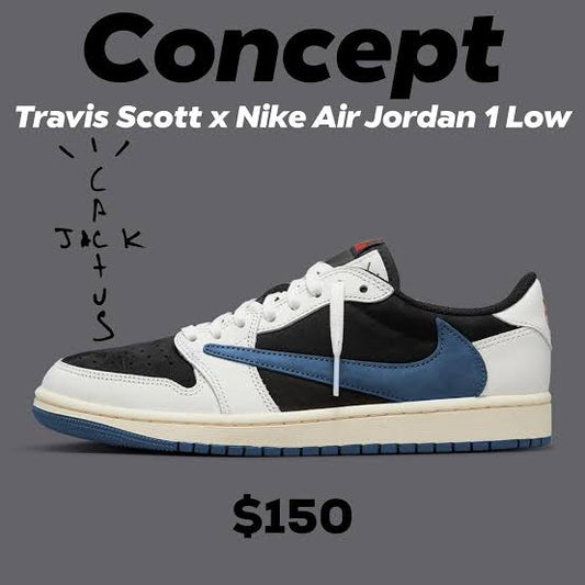 Shoes nike air jordan low x travis scott blue swoosh