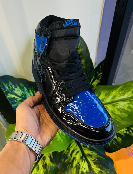 Shoes nike air jordan 1 blue black patent