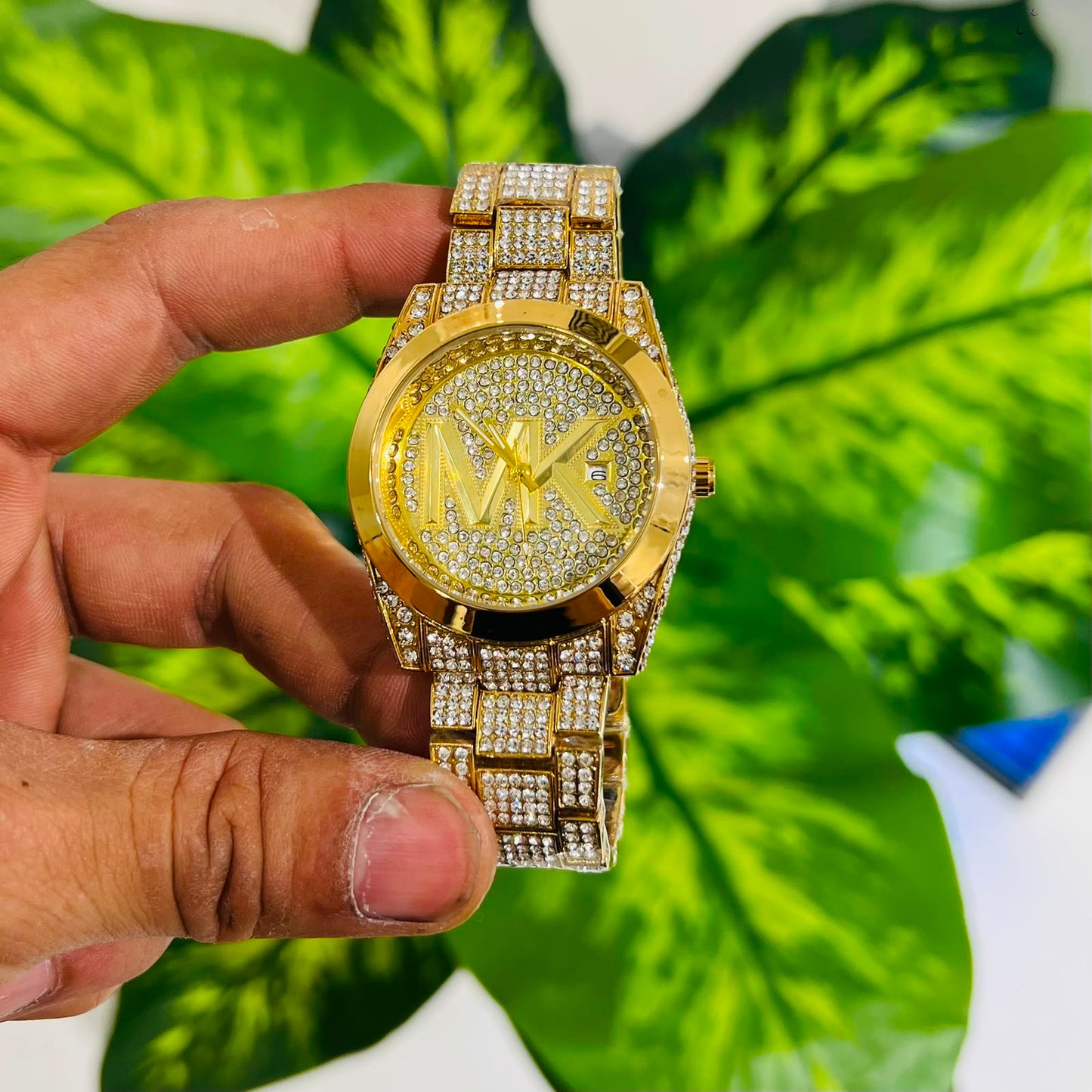 Watch mk gold gemstone
