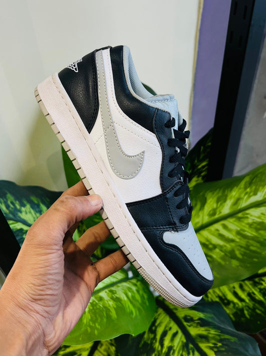 Shoes nike air jordan 1 low black grey swoosh