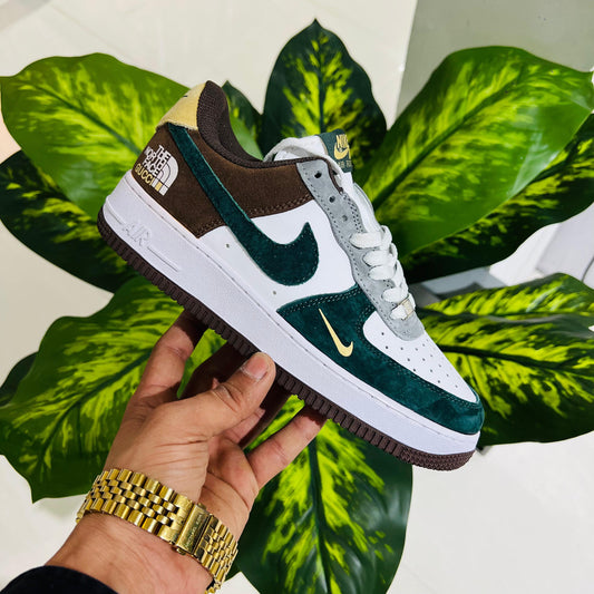 Shoes nike airforce 1 the north face green brown