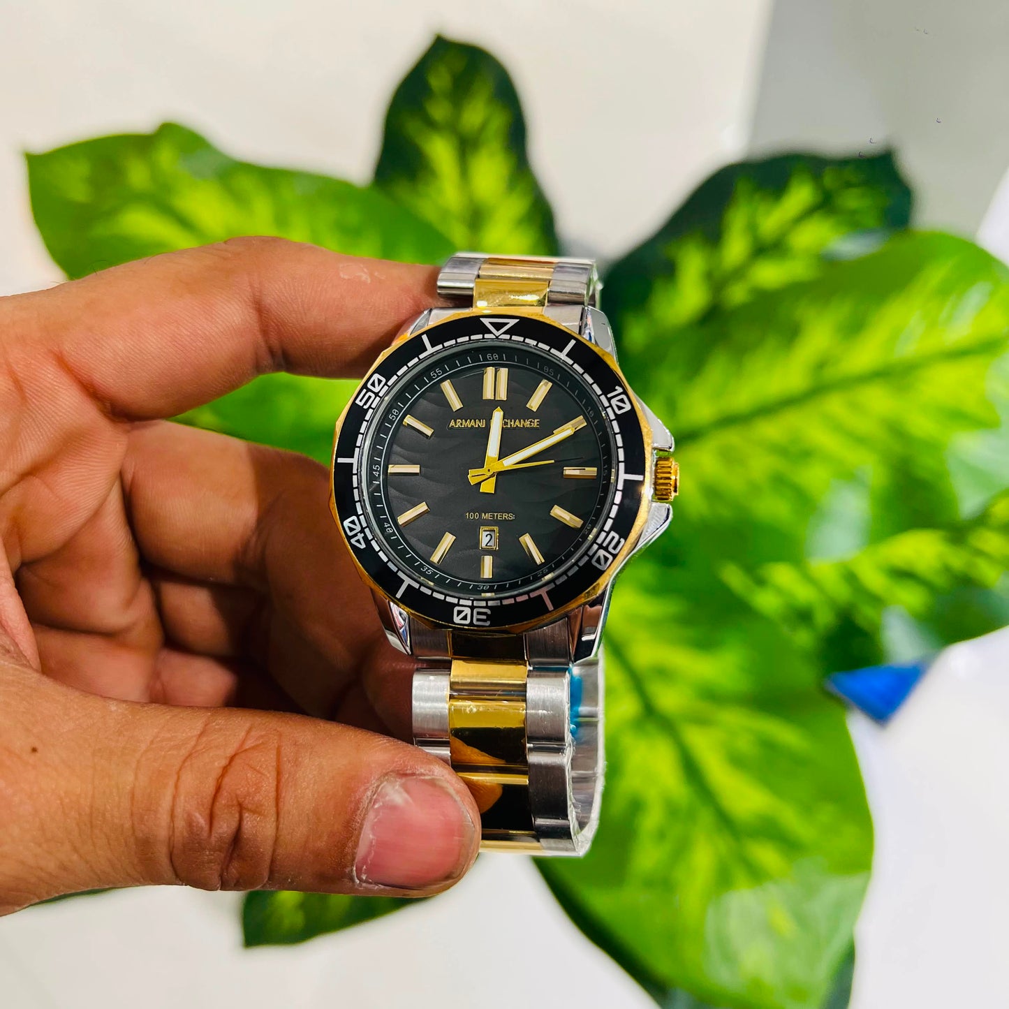 Watch silver gold black