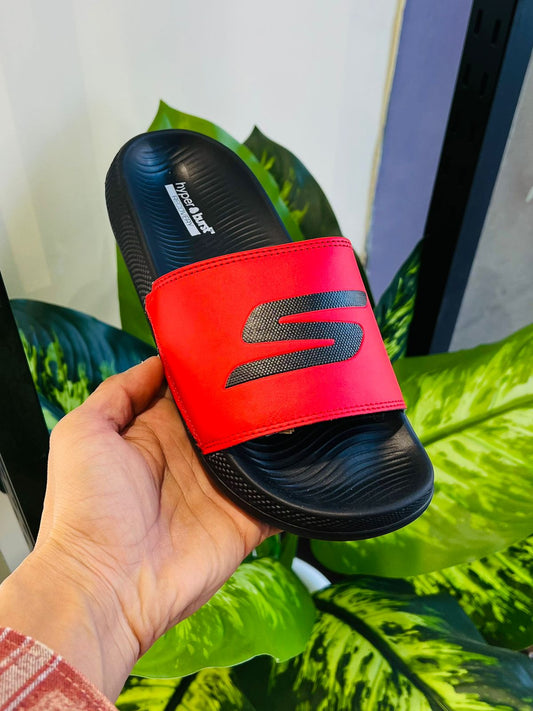 Slippers skecher black red