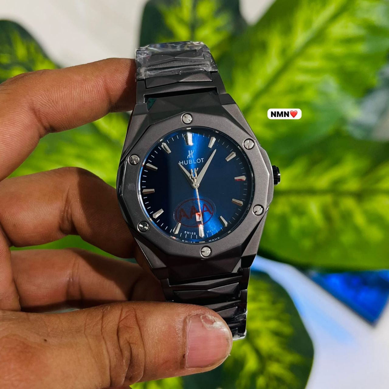 Watch hublot dark grey blue