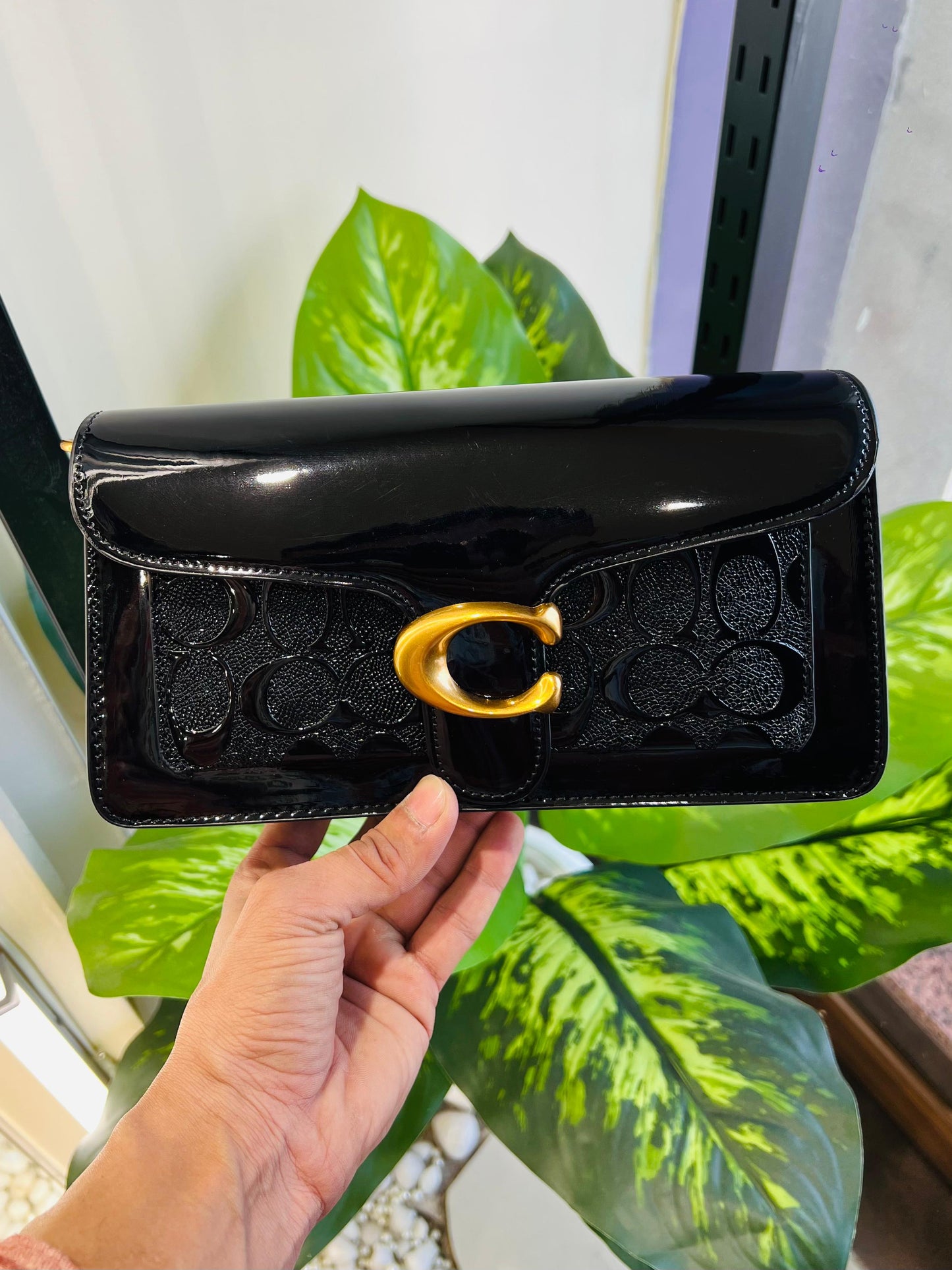 Ladies bag coach all black print