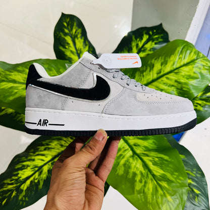 Shoes nike airforce 1 grey suede leather