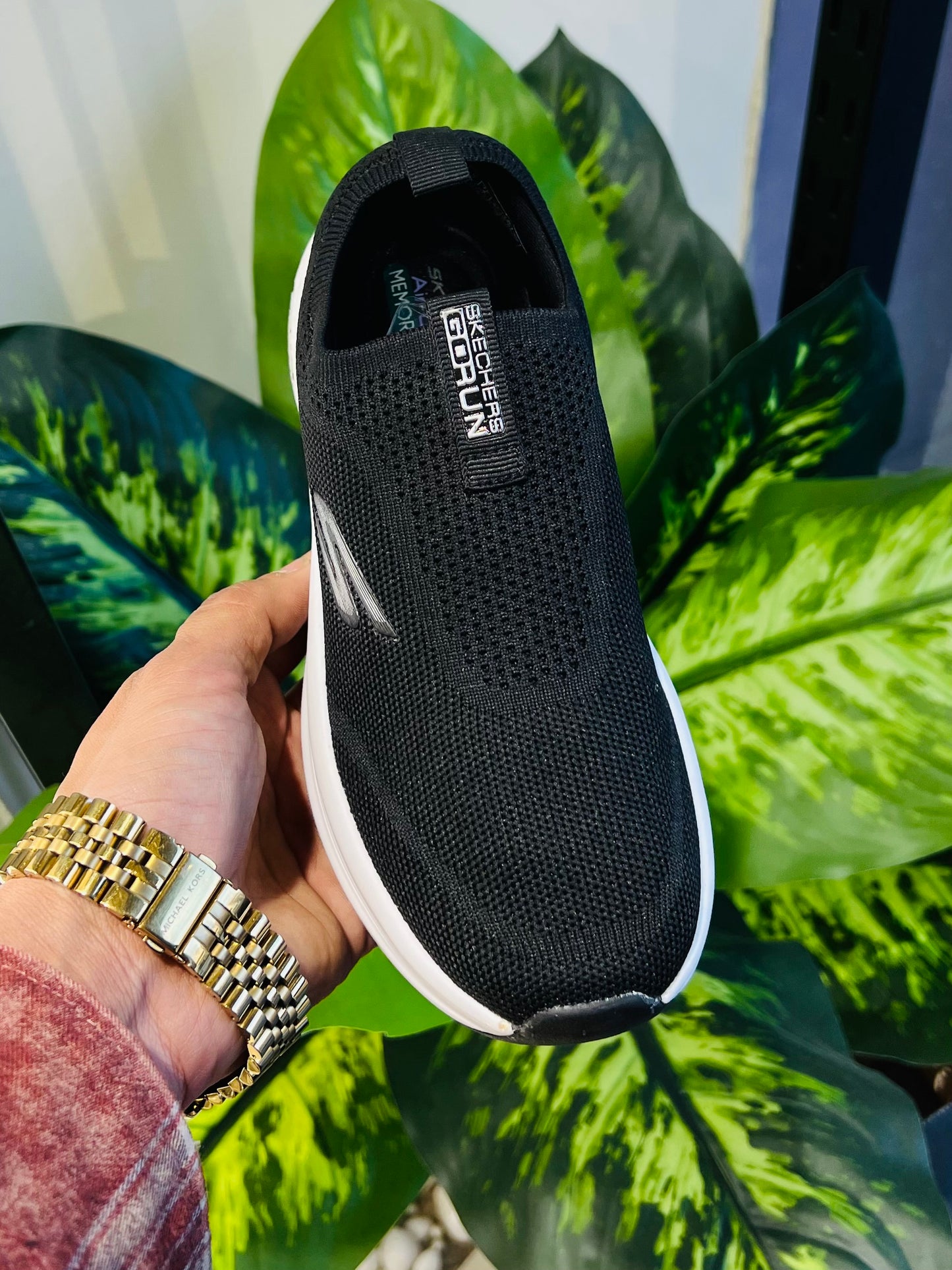 Shoes skechers slip ins black running laceless