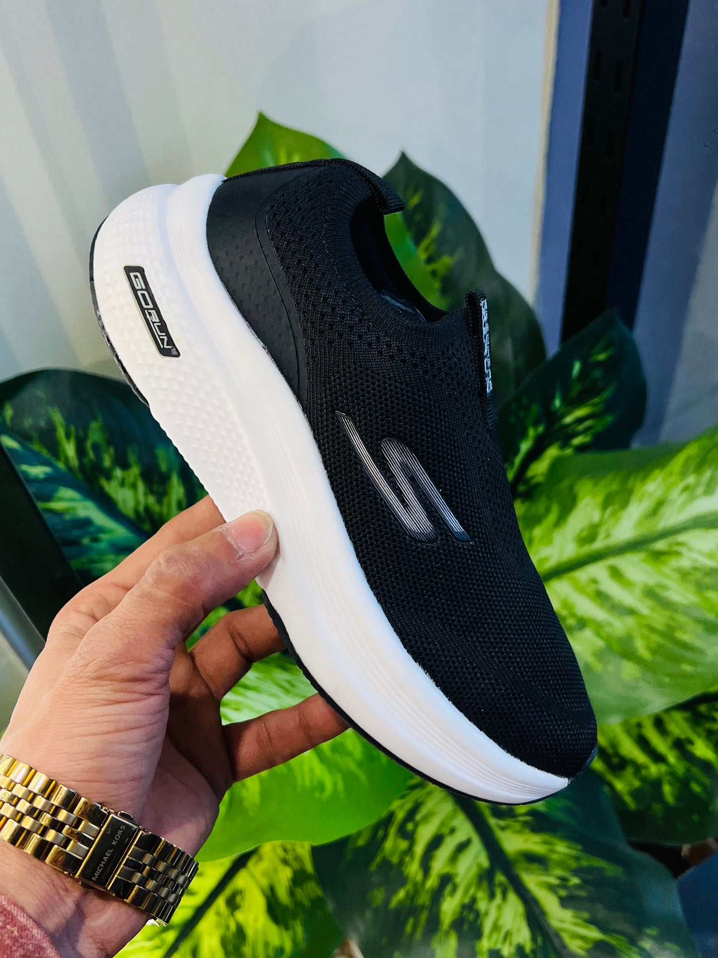 Shoes skechers slip ins black running laceless