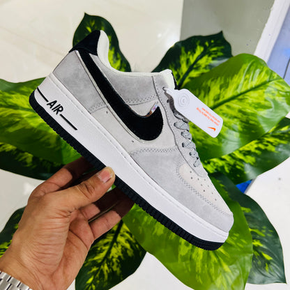 Shoes nike airforce 1 grey suede leather