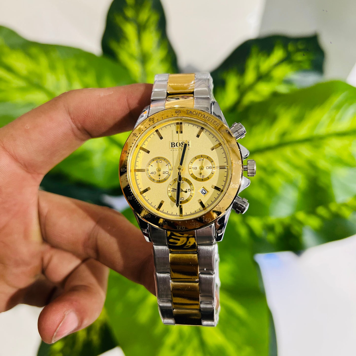 Watch boss silver gold