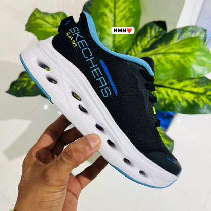 Shoes Skecher black white sky blue