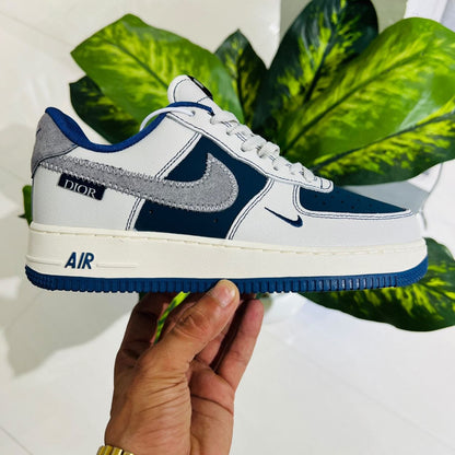 Shoes nike airforce 1 low x dior grey blue