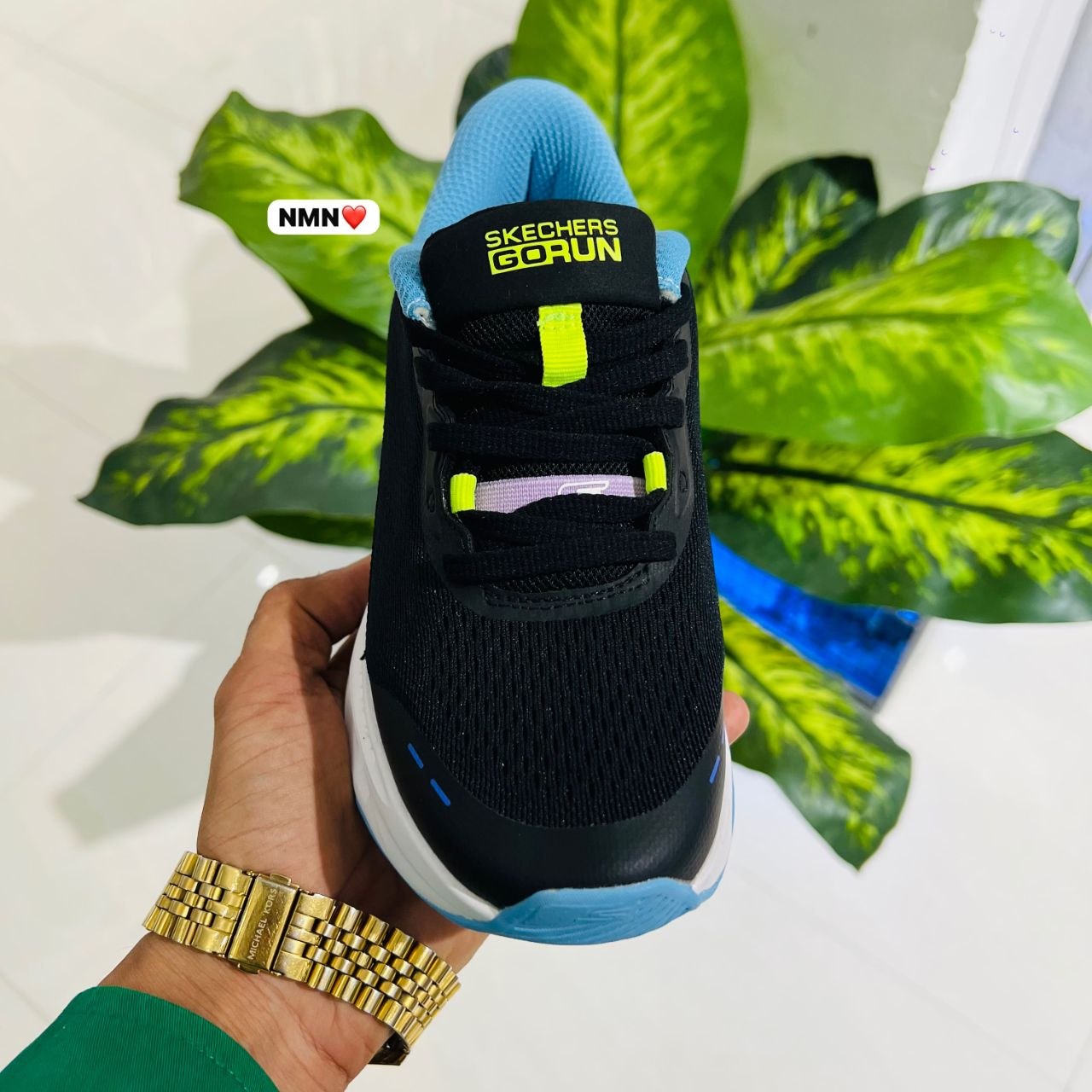Shoes Skecher black white sky blue
