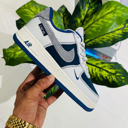 Shoes nike airforce 1 low x dior grey blue