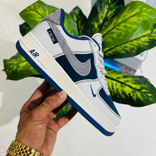 Shoes nike airforce 1 low x dior grey blue