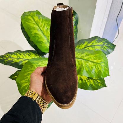 Formal chelsea woakswood woodsole suede leather rich brown cubannheel tom ford inspired