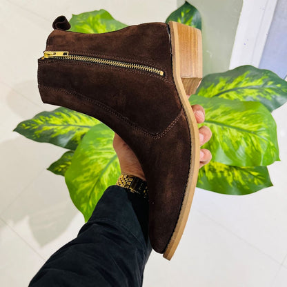 Formal chelsea woakswood woodsole suede leather rich brown cubannheel tom ford inspired