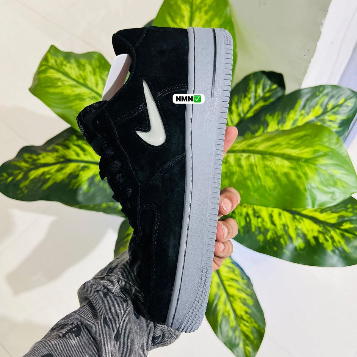 Shoes nike airforce 1 suede leather black grey