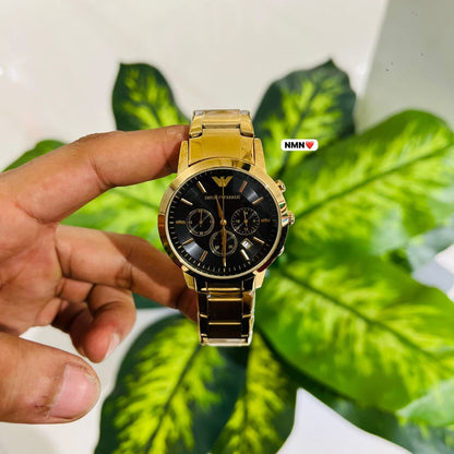 Watch armani gold black