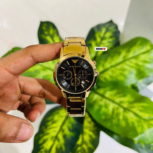 Watch armani gold black