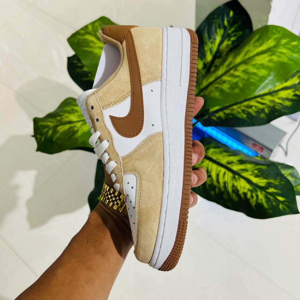 Shoes nike airforce 1 low cream brown