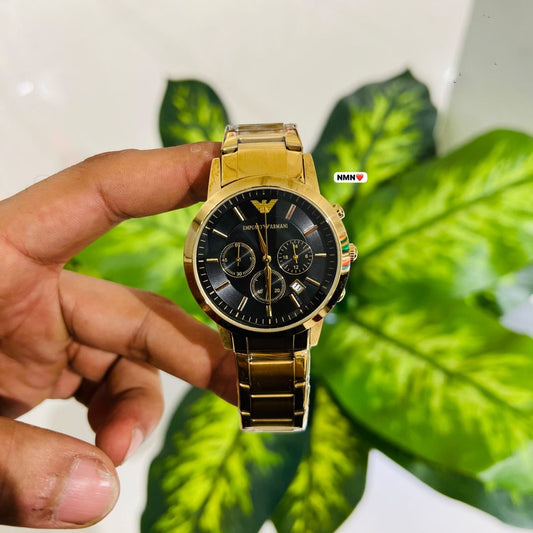 Watch armani gold black