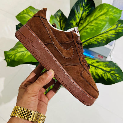 Shoes nike airforce 1 low suede leather brown