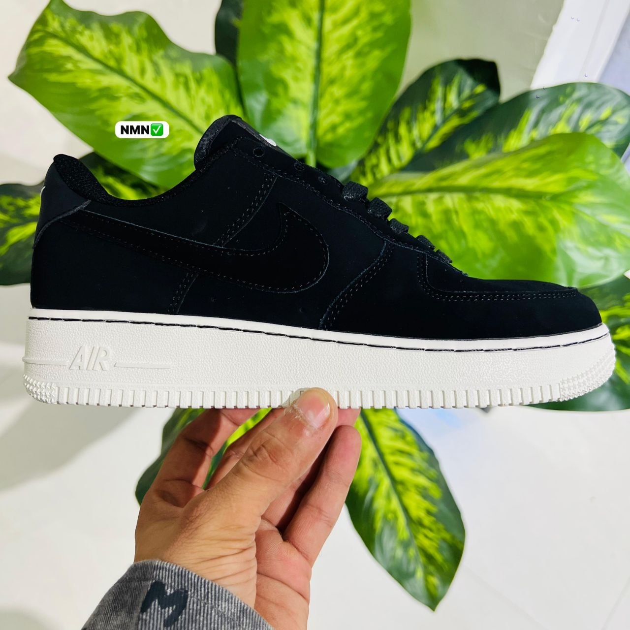 Shoes nike airforce 1 suede leather black british white soul