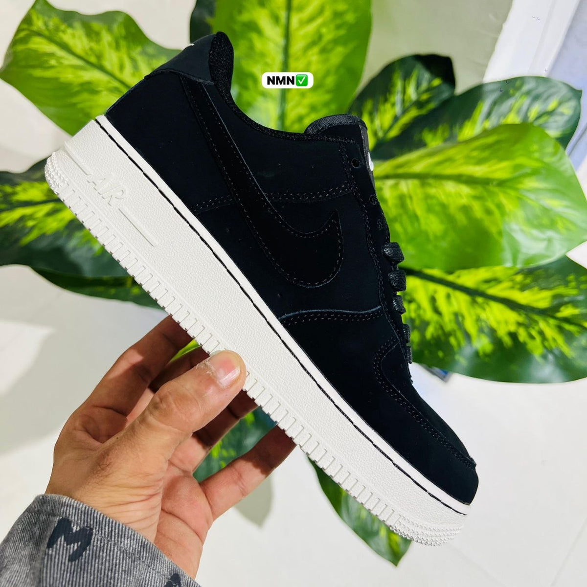 Shoes nike airforce 1 suede leather black british white soul