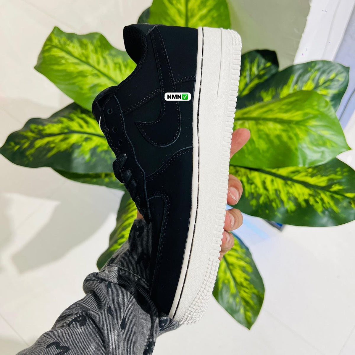 Shoes nike airforce 1 suede leather black british white soul