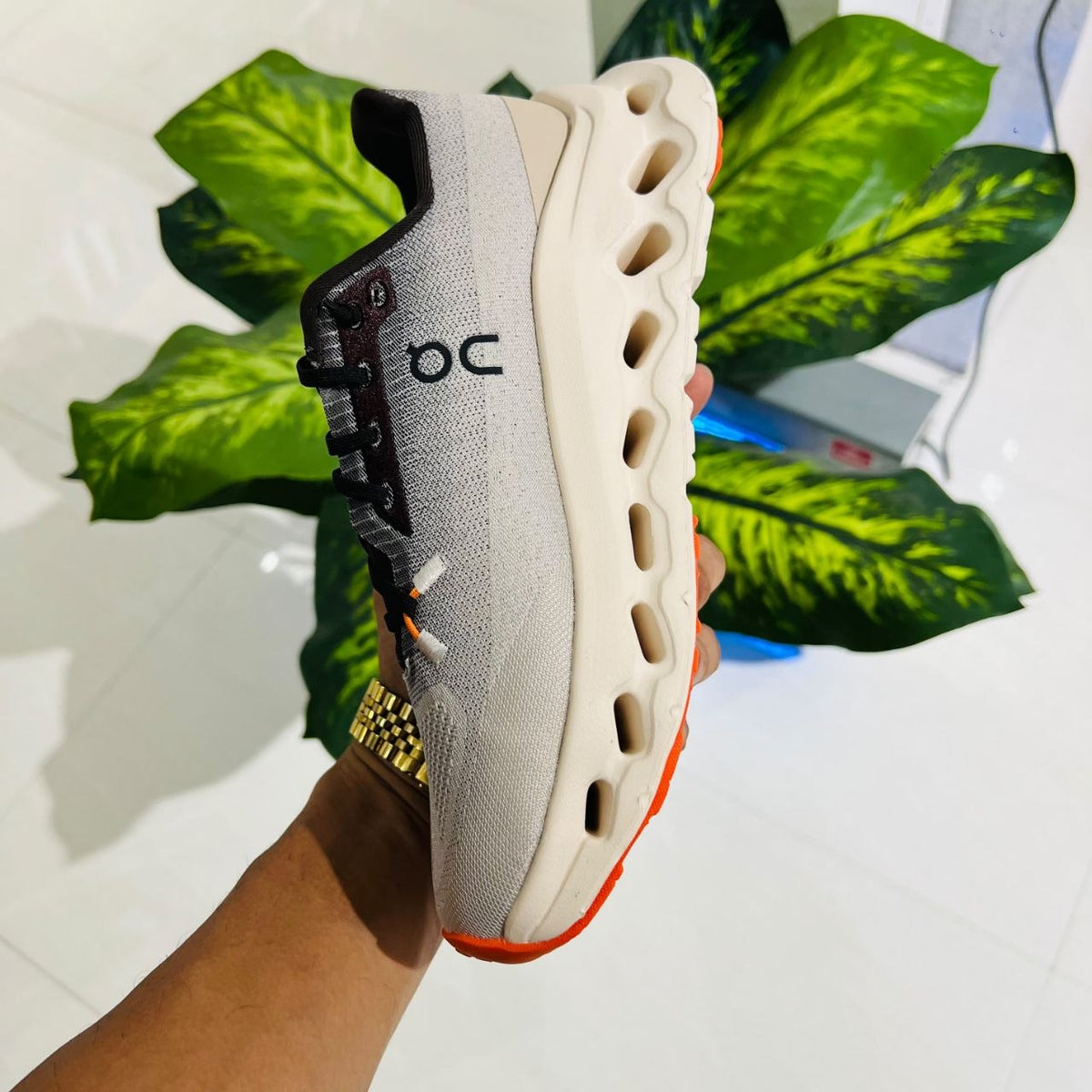 Shoes on cloud grey british white