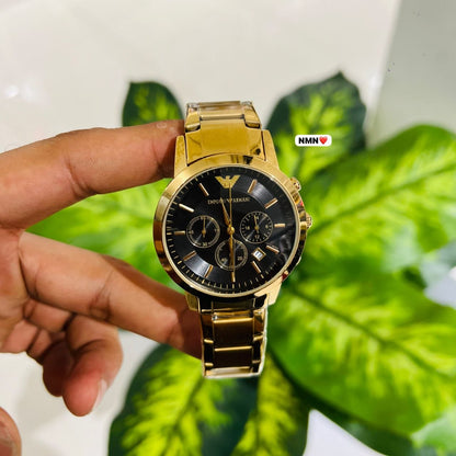 Watch armani gold black