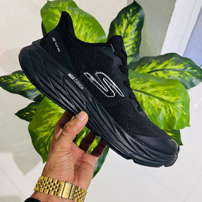 Shoes skecher max cushion all black best in class go walk free