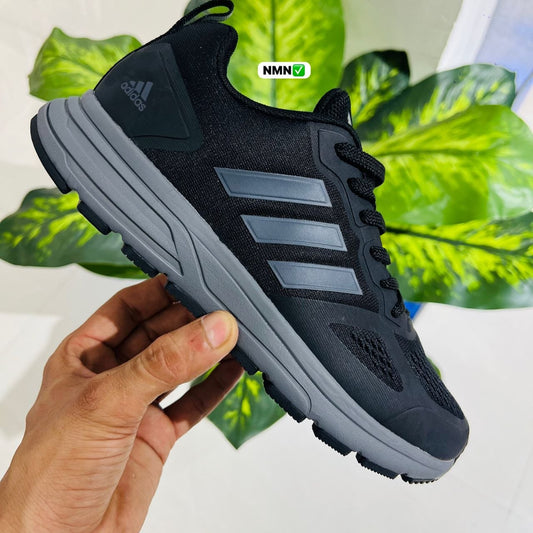 Shoes adidas run black grey