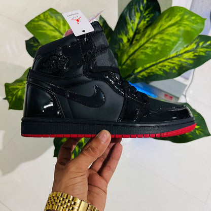Shoes nike air jordan 1 high painted black red soul